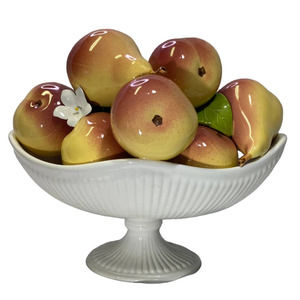 Ceramice Arcoraleno Bertinazzo Porcelain Sculpture Bowl Fruit Pears Home Deor